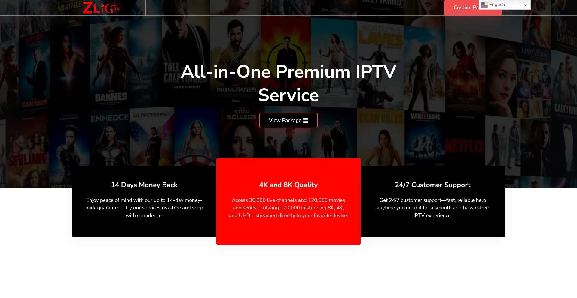 Website screenshot of Zligtv.com
