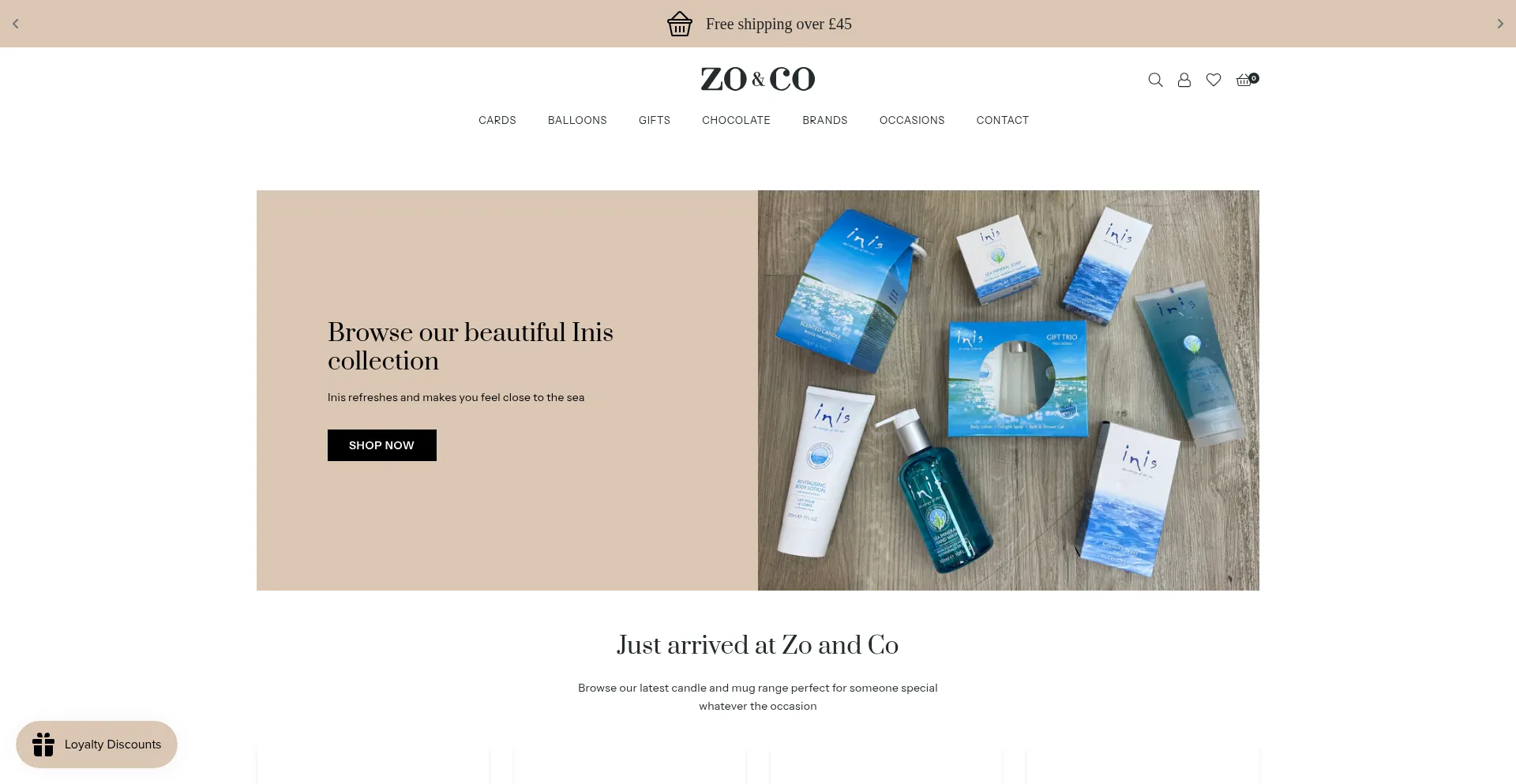 Website screenshot of Zoandco.co.uk