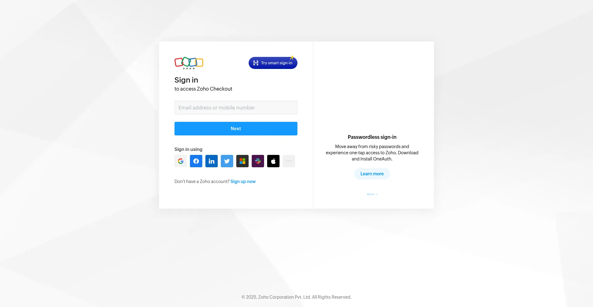Website screenshot of Zohosecurepay.com.au
