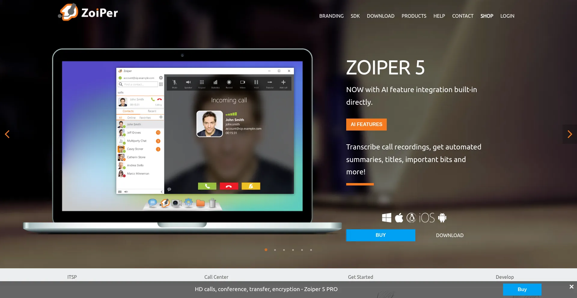 Zoiper.com Screenshot