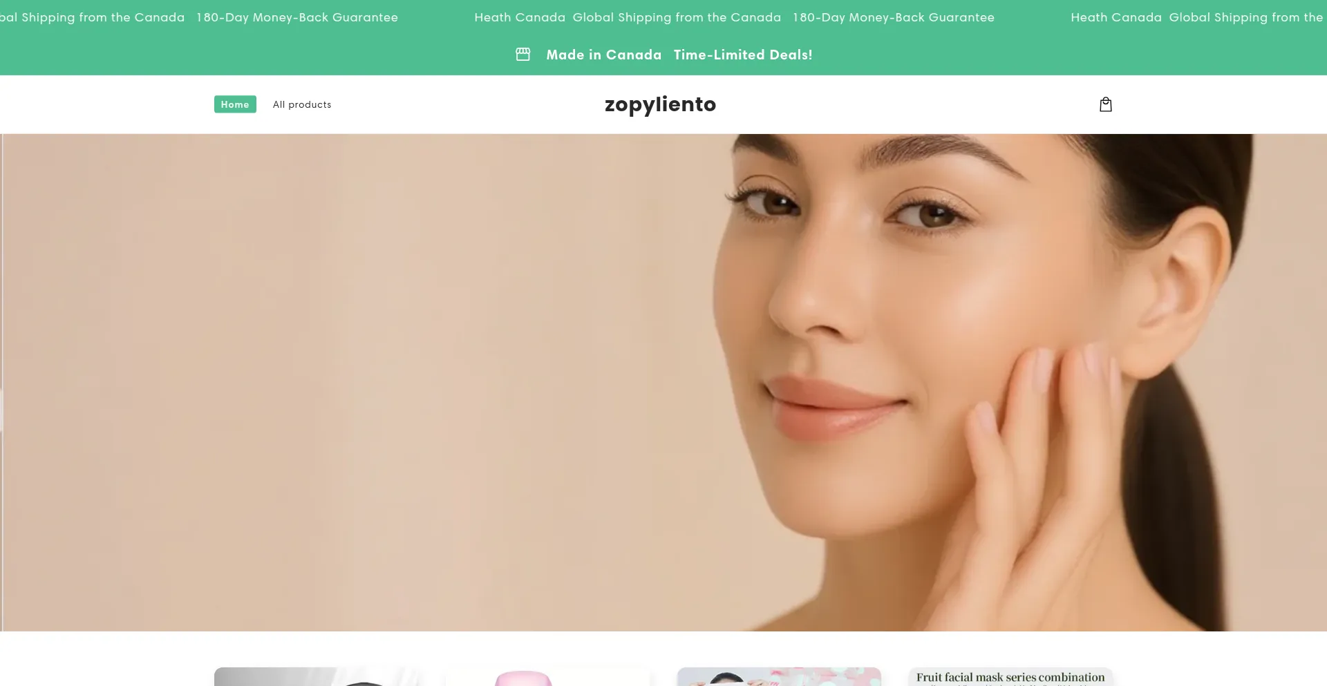 Website screenshot of Zopyliento.com
