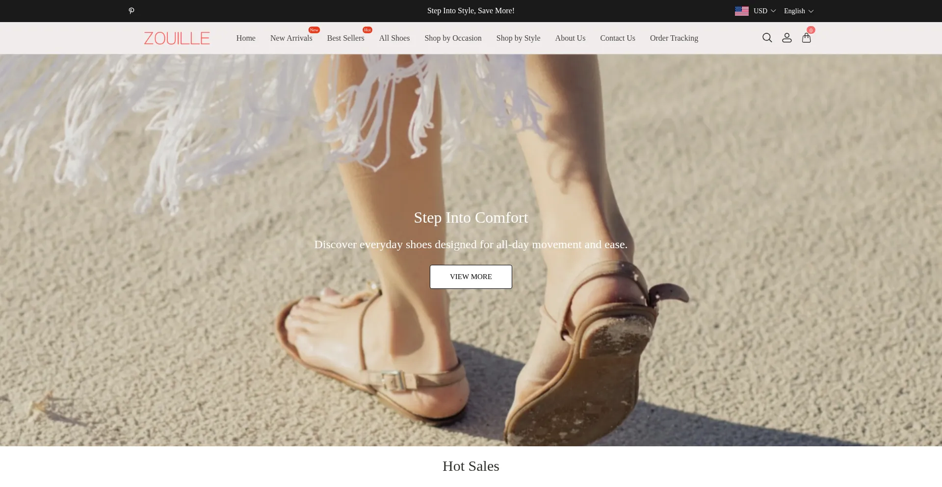 Website screenshot of Zouille.com
