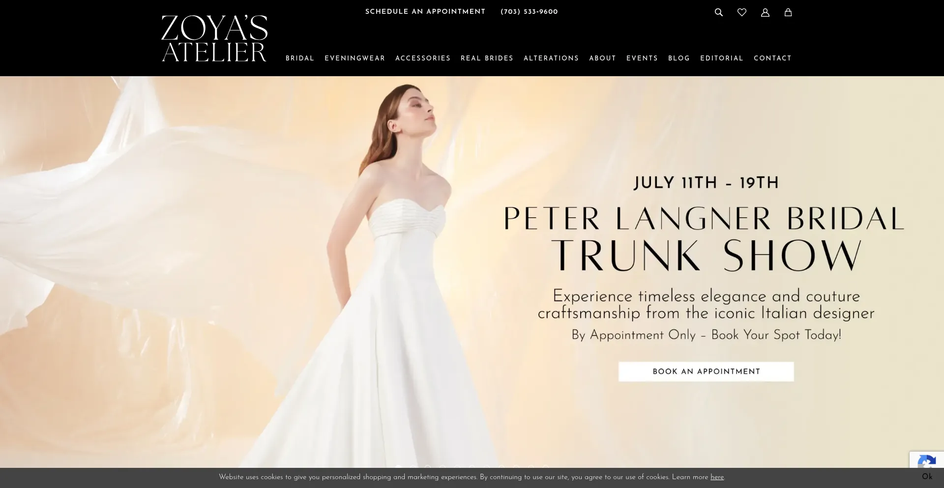 Website screenshot of Zoyasatelier.com