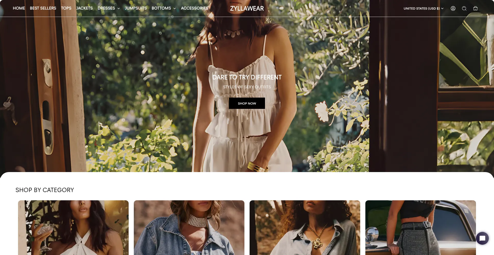 Website screenshot of Zyllawear.com