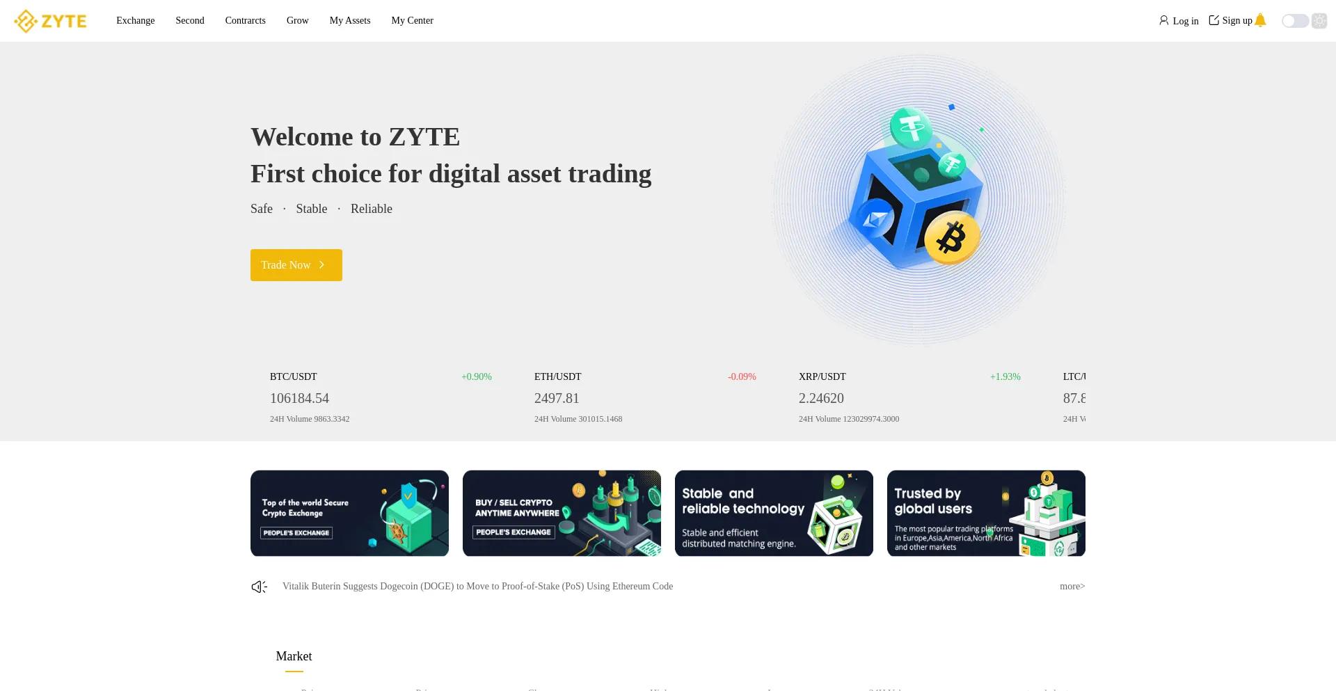 Website screenshot of Zytece.com