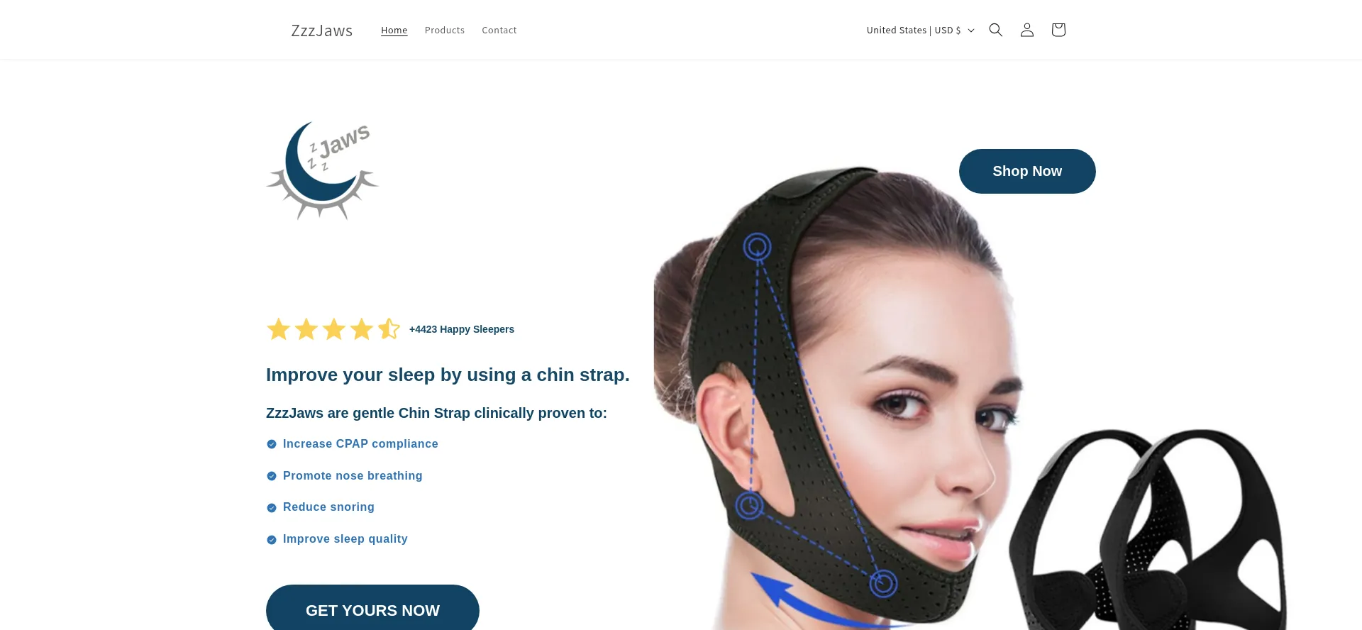 Website screenshot of Zzzjaws.com